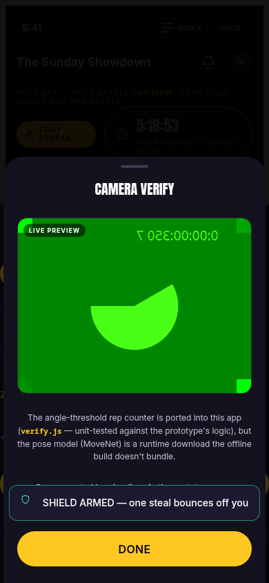 Camera verify note in the log sheet