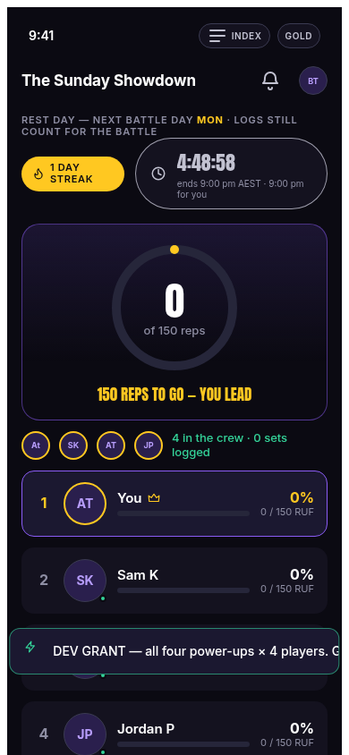 Power-up button on battle screen