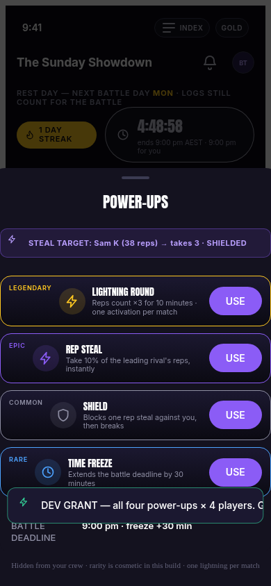 Power-up arsenal sheet