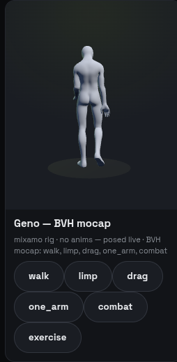 Geno BVH mocap walk frame