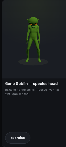 Geno with goblin head