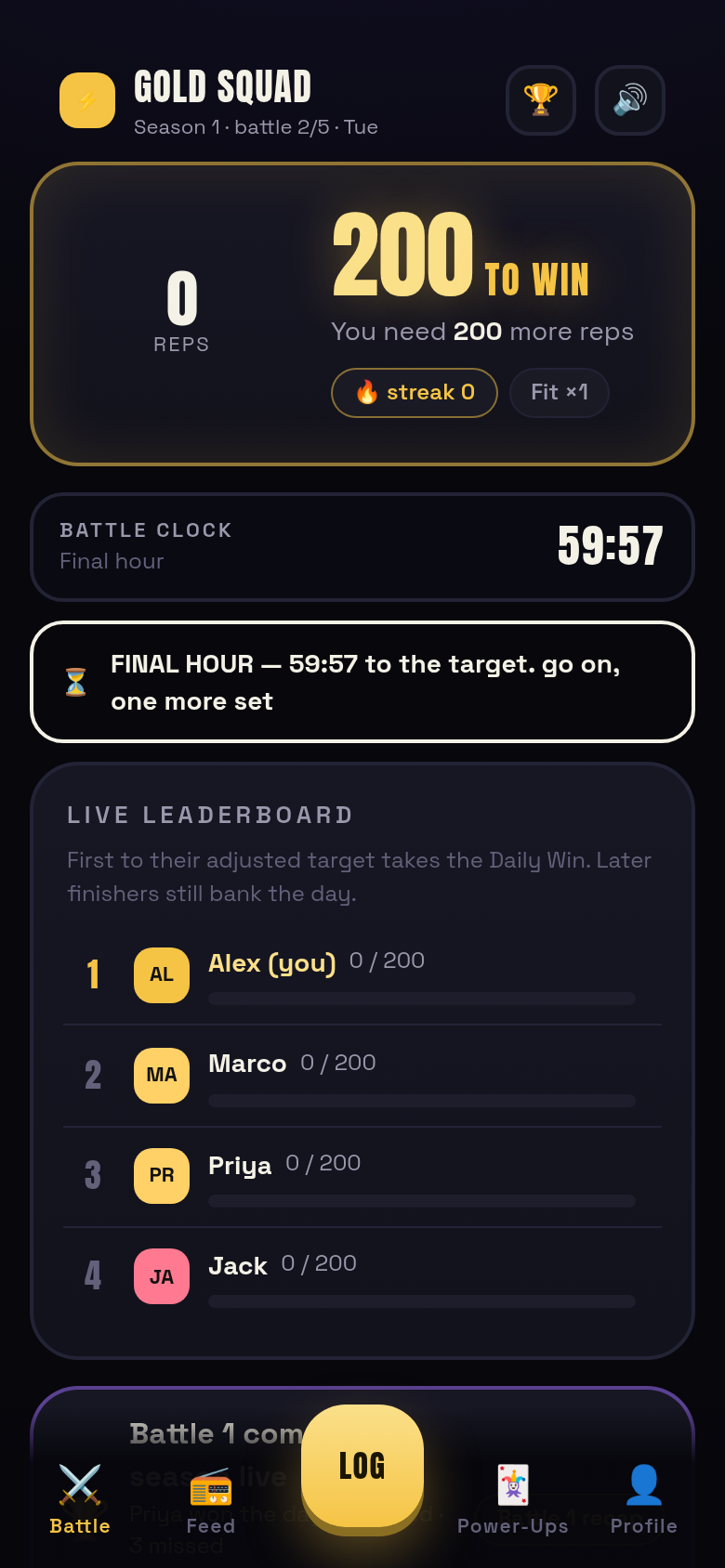 Battle complete season live card