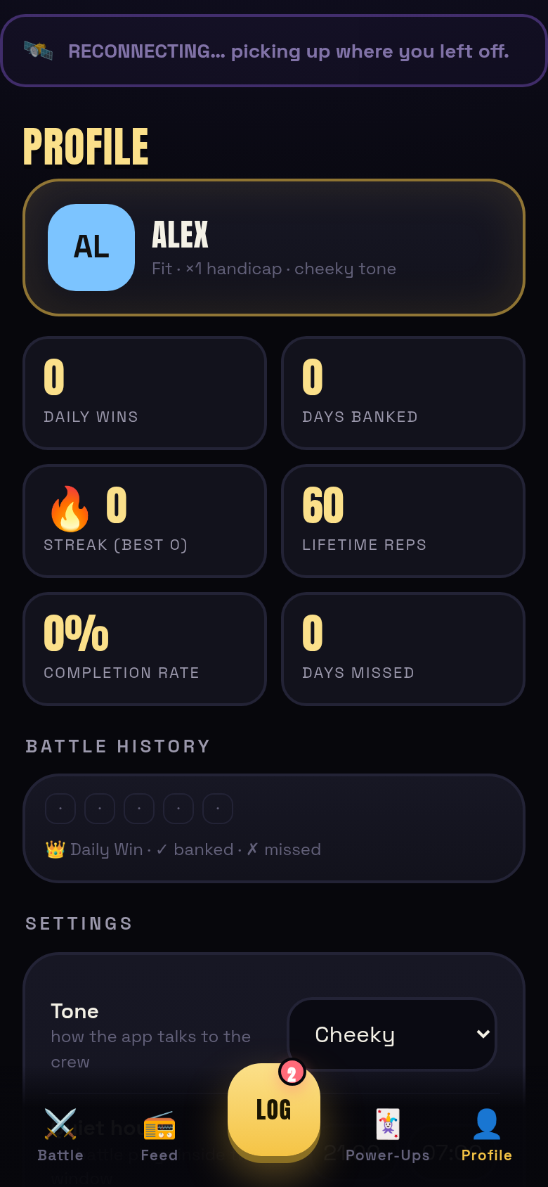 Reconnecting banner
